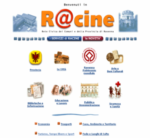 La quarta homepage di Racine (1998-1999)