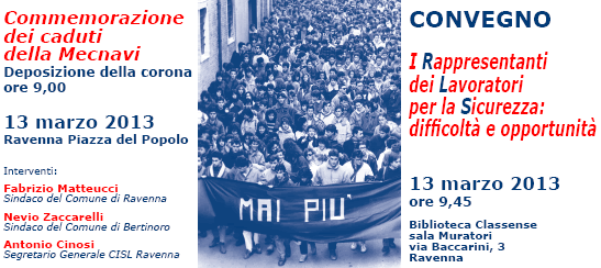 13 marzo, 26° anniversario Mecnavi