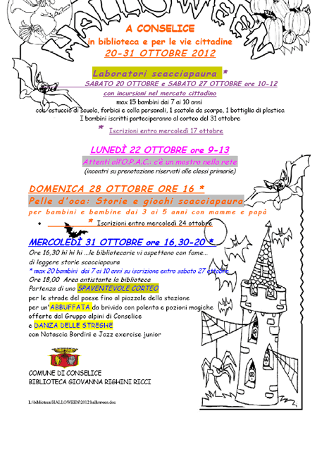 Gli appuntamenti di Halloween a Conselice