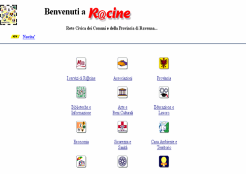 La terza homepage di Racine (1996-1997)