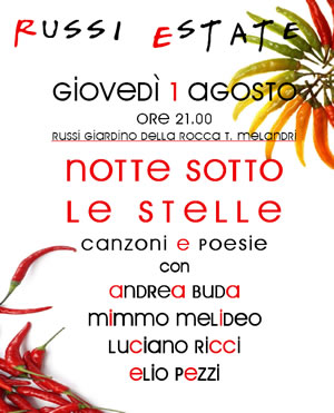 Notte sotto le stelle: Canzoni e poesie
