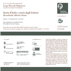 XXIII Incontro al Cardello / Conferenza del prof. Luigi Mascilli Migliorini